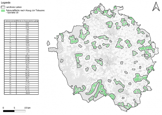 Potenzialfläche Wind Landkreis Uelzen mit 7,69% der Landkreisfläche